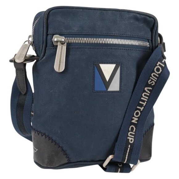 LOUIS VUITTON LV Cup Solent Shoulder Bag Coated Canvas Blue M80707 Auth ti3353 - Picture 1 of 16
